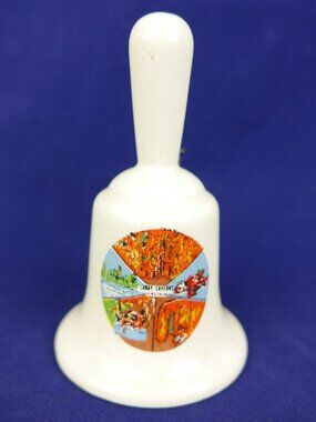 Vintage Luray Caverns Virginia Ceramic Souvenir Bell Travel Collectible 3.7"